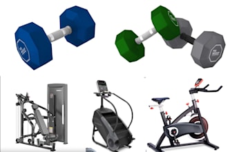 render 3d product design gym fitness accessories 3d gym equipment prototype