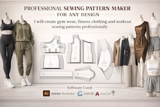 create gym wear fitness clothing and workout sewing patterns professionally