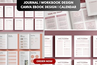 design ebook journal, mental wellness journal design, self help canva journal