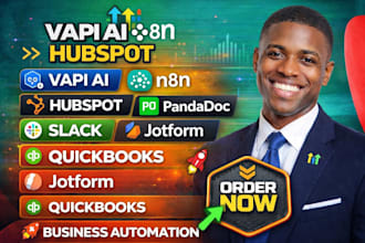 vapi ai n8n hubspot pandadoc slack jotform quickbooks ai business automation