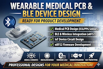 design wearable medical pcb, ble device, ecg ppg sensor and nrf52 firmware