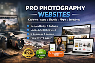build kadence wp astra showit pixpa storefronts smugmug pro photography website