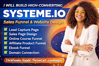 setup landing page, systeme io sales funnel, lead generation, online course