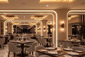 create professional 3d interior rendering for restaurant and commercial spaces