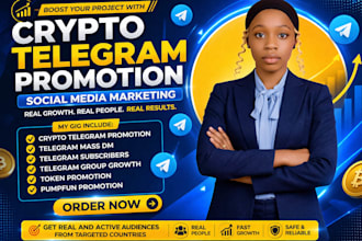 promote new token, telegram promotion, telegram chatter, telegram subscribers