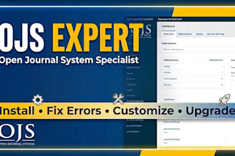 install, customize, fix errors and optimize the ojs open journal system website