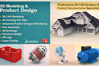 do 3d cad design 3d product design 3d models in solidworks and fusion 360