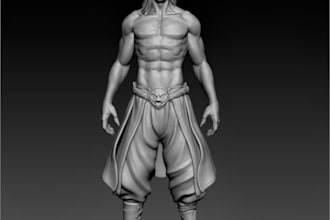 create custom sculpture for 3d printing, printable figure, 3d character creation