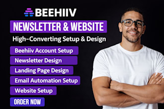 setup beehiiv email newsletter automation beehive landing page beehiv website