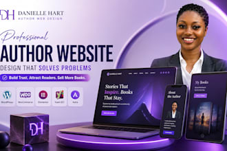 design book author website, author website, ebook website, author landing page