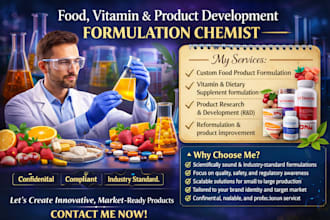 do food formulation, vitamin and product development formulation chemist