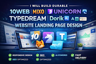build durable 10web mixo unicorn typedream dorik ai website landing page design