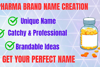 create unique pharma, medicine and supplement brand names