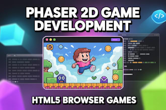 code HTML5 phaser 2d games, online 2d multiplayer browser game or fix bugs