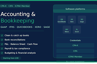 do accounting, bookkeeping, financial statements and tax compliance
