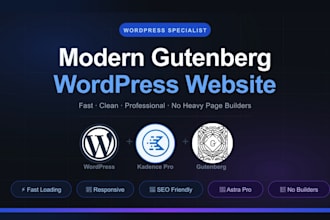 design modern wordpress website using gutenberg blocks and kadence pro