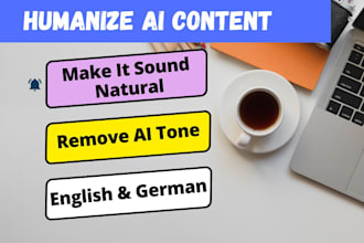 humanize and rewrite your ai content in german or english
