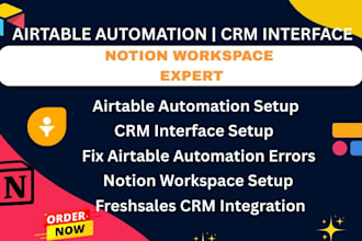 airtable automation, CRM interface freshsales notion workspace, database expert
