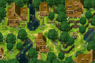 design custom tile map, pixel art tileset for your game using rpg maker mz mv