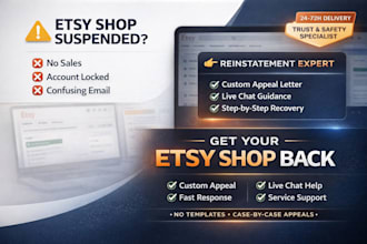 do etsy reinstatement, reopen suspended etsy shop with appeal letter, live chat