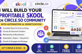 build a profiltable skool or circle so community with automation, monetization
