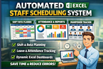 build automated excel staff scheduling system, shift rota and calendar
