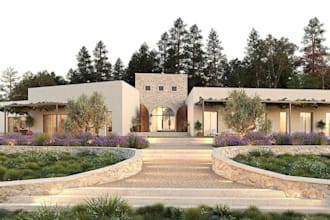 renovate contemporary residential apartment, exterior facade ,cgi outdoor decor