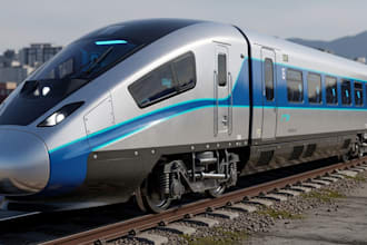 create high quality 3d train, train station, subway design, railway design