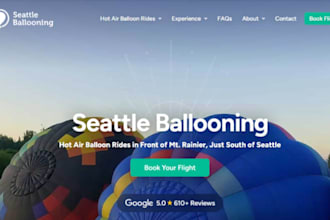 design wix hot air balloon website adventure travel balloon flight website