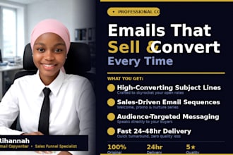 write high converting sales copy, email copywriting website content, cold email