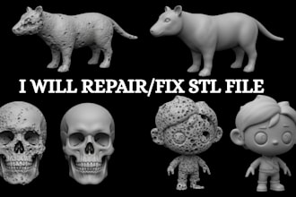 fix stl file for 3d printing, repair mesh, edit and optimize 3d models fast