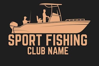 do creative and professional fisherman logo for your brand