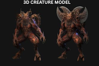 sculpt custom 3d creature, monster, character model for 3d printing