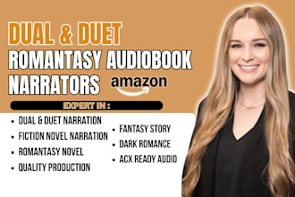 be your female audio book narrator for acx audible dual and duet production