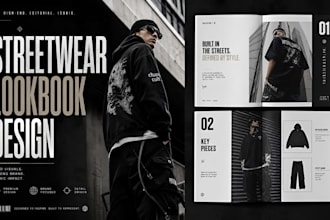 design a modern streetwear lookbook or fashion catalog