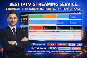 setup admin xui panel, xtream ui server, strong8k, dream4k and trex reseller