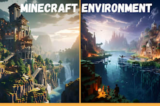 build minecraft map, world, lobby, spawn, environment as your minecraft builder