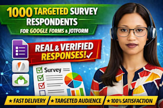 get 1000 targeted survey respondents via google forms jotform questionnaire poll