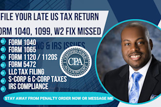 efile late US tax return form 1040 1099, w2 fix missed tax filing and irs