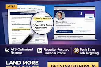 deliver tech IT sales resume writing with optimized linkedin profile