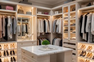 design your walk in closet interior 3d render