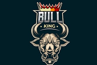 make modern bull head mascot logo with unique concepts