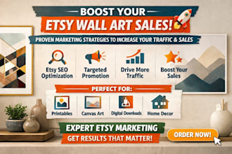 do etsy wall art marketing sales promotion boost etsy traffic