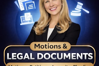 write motion, petition, lawsuit, pleadings, demand letters and legal document