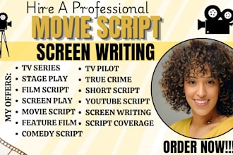 write movie script feature film script screenplay comedy script animation series