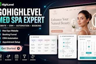 build gohighlevel med spa website ghl crm automation and booking funnel
