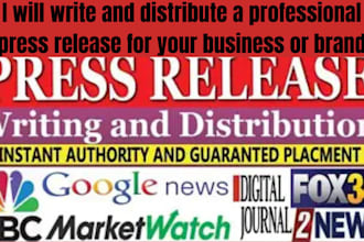 write and distribute press releases to top USA, UK ,canada news sites for SEO