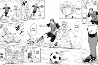 draw sport manga comic action manga panels storyboard anime manga illustration