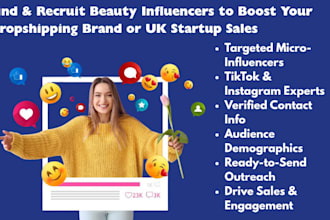 recruit beauty influencers for your dropshipping brand or UK beauty start up