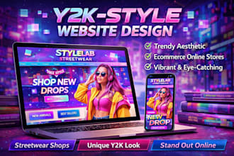 design y2k shopify website streetwear website clothing store ecommerce website